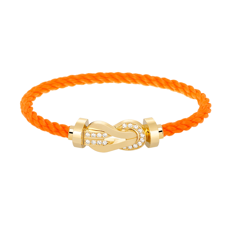 [baslovejewels]チャンス ラージ 8 フィギュア バックル ハーフ ダイヤモンド ブレスレット ゴールド