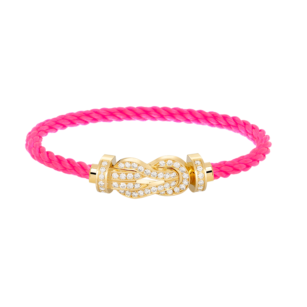 [baslovejewels]チャンス ラージ 8 フィギュア バックル フルダイヤモンド ブレスレット ゴールド