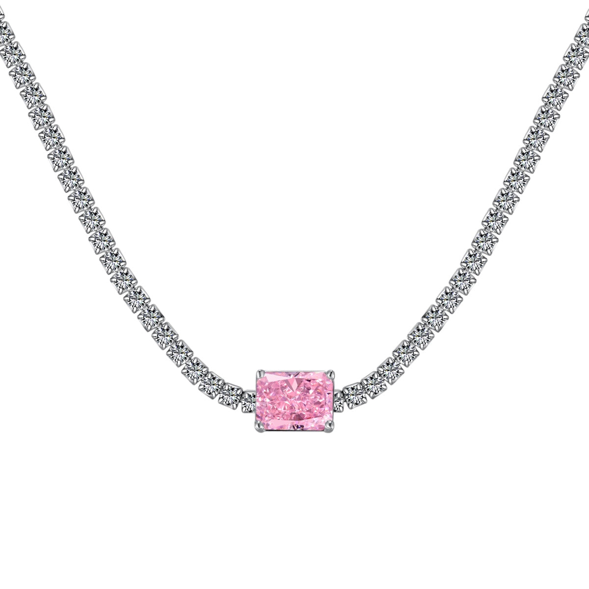 [baslovejewels]2,0 Karat verzierte Halskette im Smaragdschliff