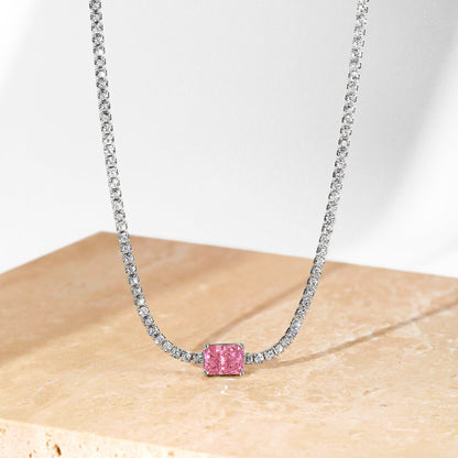 [baslovejewels]2,0 Karat verzierte Halskette im Smaragdschliff