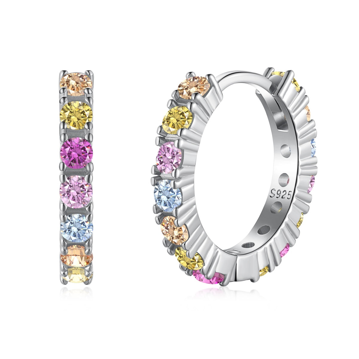 [baslovejewels] Strahlend bunte Ohrringe im Rundschliff