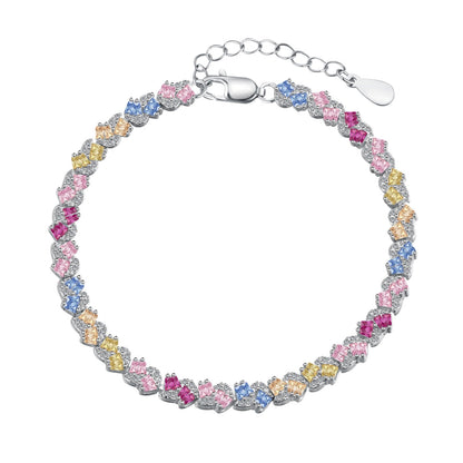 [baslovejewels]華やかなカラフルな花の形のパーティーブレスレット