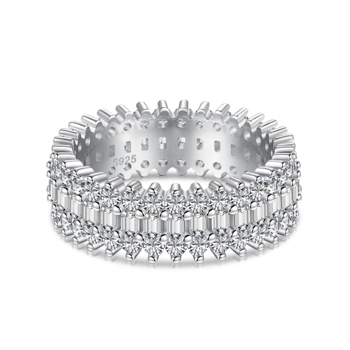 [baslovejewels]華やかなカラフルなラディアントカットのデイリーリング