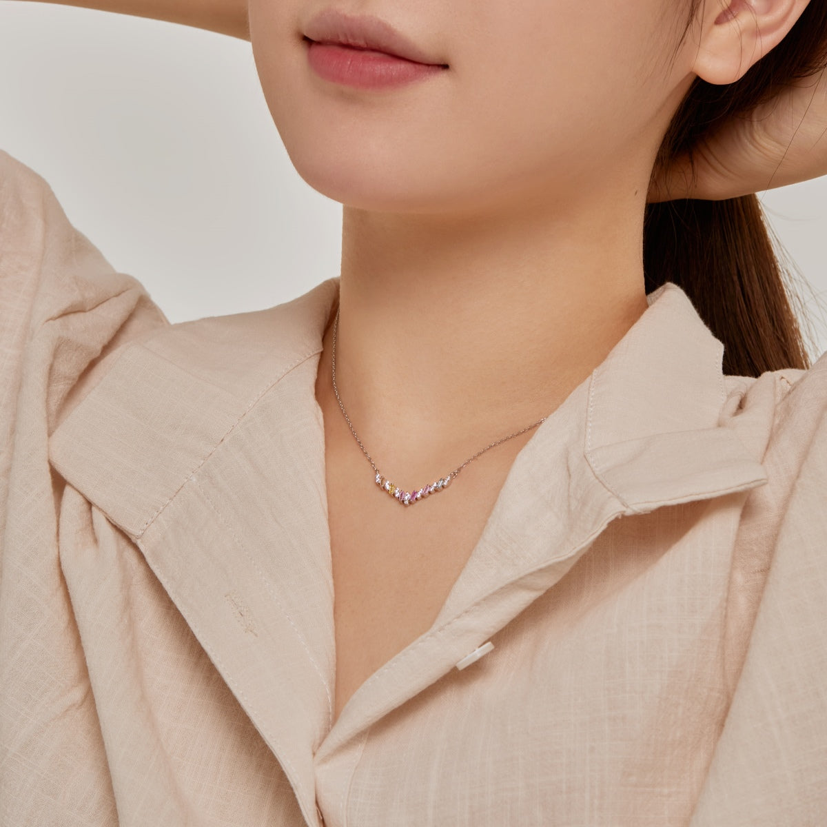 [baslovejewels]Schillernde Regenbogen-Halskette