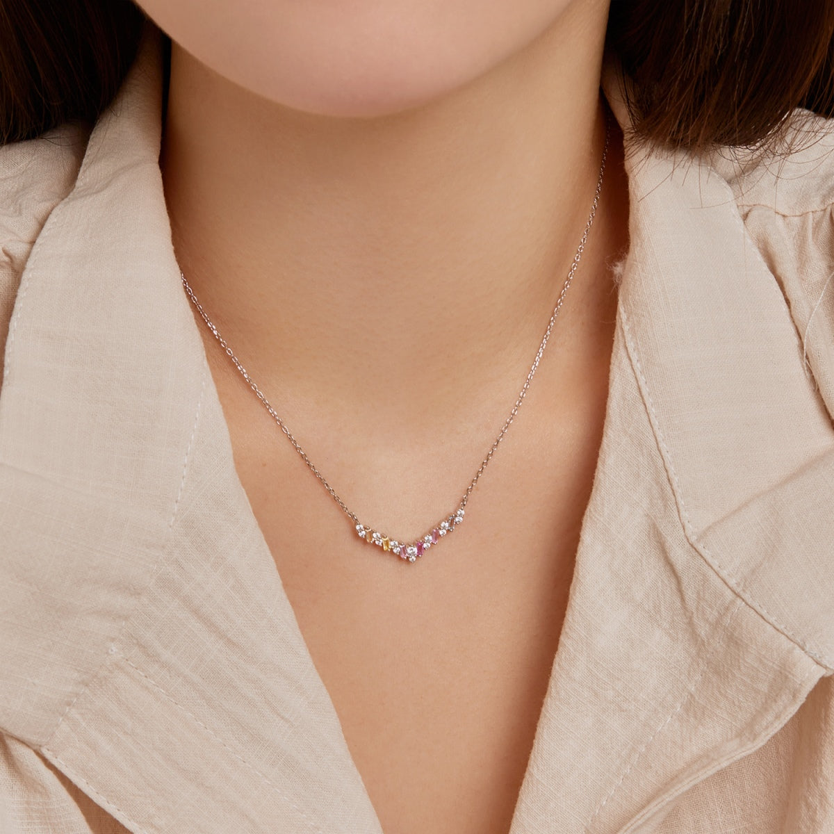 [baslovejewels]Schillernde Regenbogen-Halskette