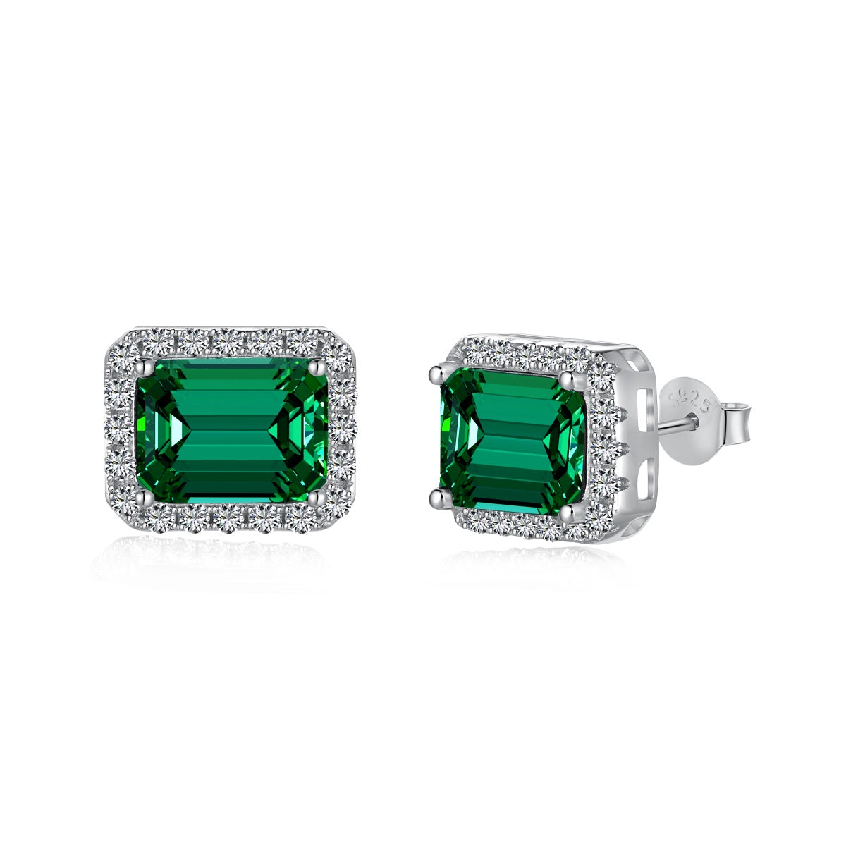 [baslovejewels]豪華で上品なエメラルドカットのバンケットイヤリング