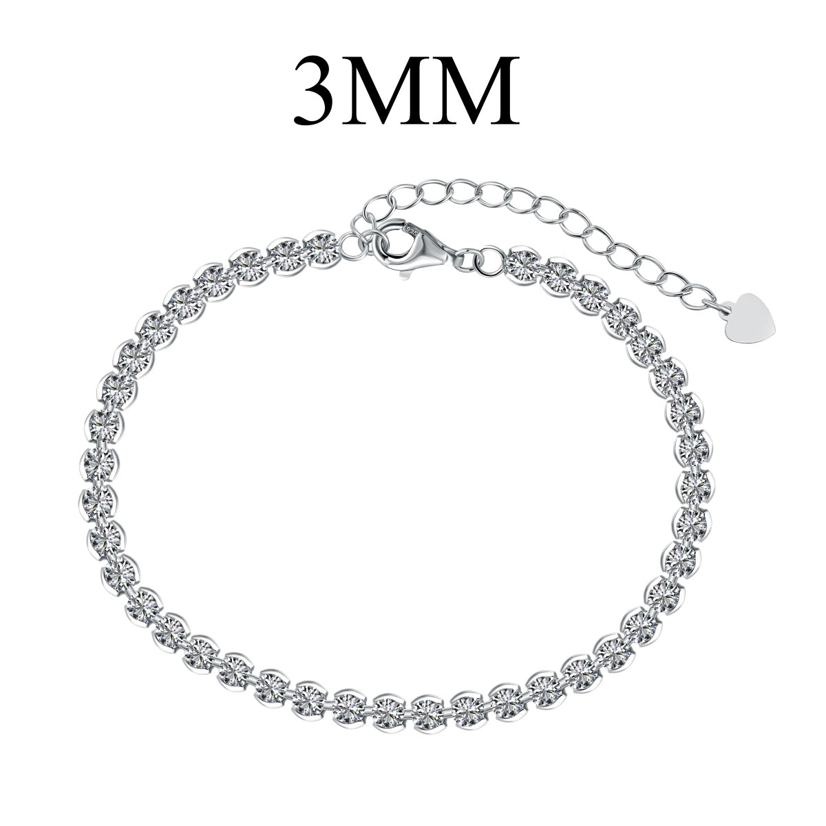 [baslovejewels] Verziertes funkelndes Armband im Rundschliff für jeden Tag