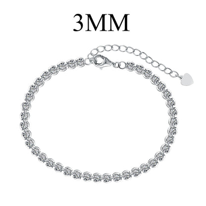 [baslovejewels] Verziertes funkelndes Armband im Rundschliff für jeden Tag