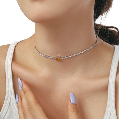 [baslovejewels]2,0 Karat verzierte Halskette im Smaragdschliff