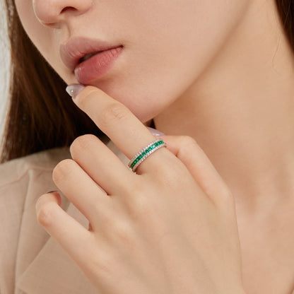 [baslovejewels]Delicate Colorful Round Cut Daily Ring
