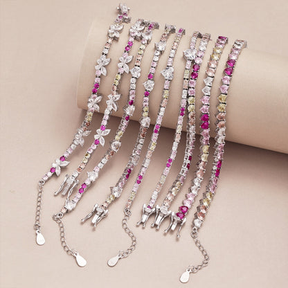 [baslovejewels]華やかでカラフルな蝶の形のラウンドカットのデイリーブレスレット