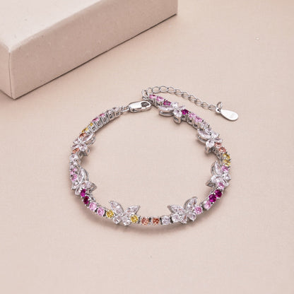 [baslovejewels]華やかでカラフルな蝶の形のラウンドカットのデイリーブレスレット