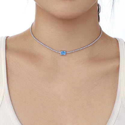 [baslovejewels]2,0 Karat verzierte Halskette im Smaragdschliff