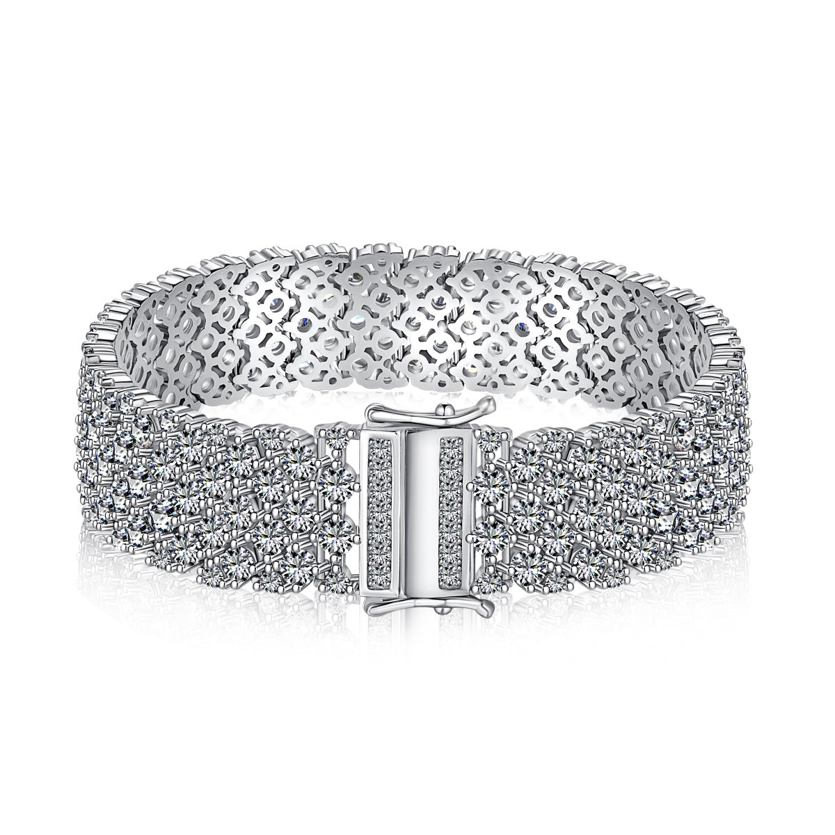 [baslovejewels]Verziertes, elegantes Party-Armband im Rundschliff