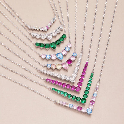 [baslovejewels]Verzierte Halskette mit Rundschliff