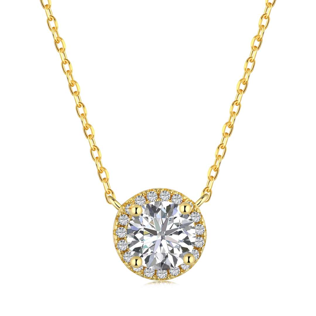 [baslovejewels]Luxuriöse Halskette mit Rundschliff