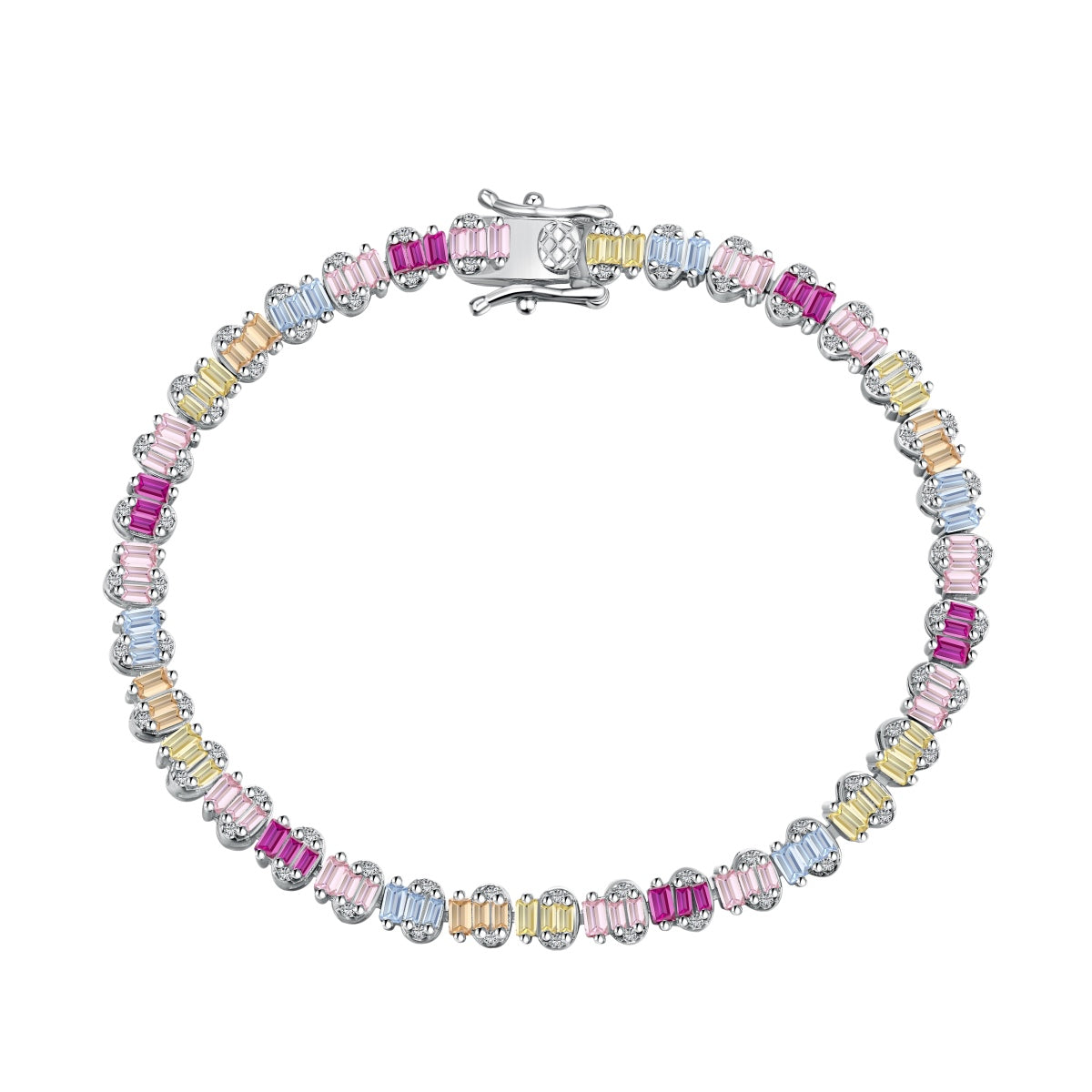 [baslovejewels]繊細でカラフルなエメラルドカットのパーティーブレスレット