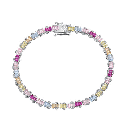 [baslovejewels]繊細でカラフルなエメラルドカットのパーティーブレスレット
