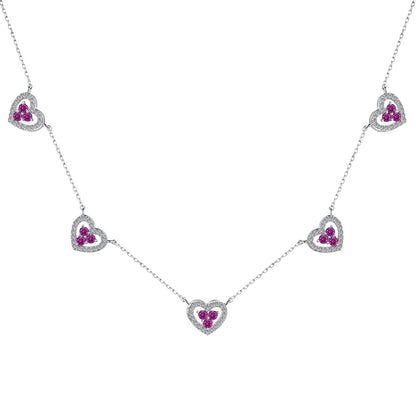 [baslovejewels]Funkelnde Halskette mit fünf Herzen
