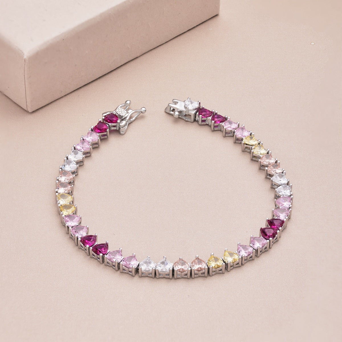 [baslovejewels]豪華でカラフルなロマンチックなハート型恋人ブレスレット
