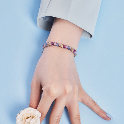 [baslovejewels]Funkelndes, exquisites Party-Armband mit mehreren Schliffarten