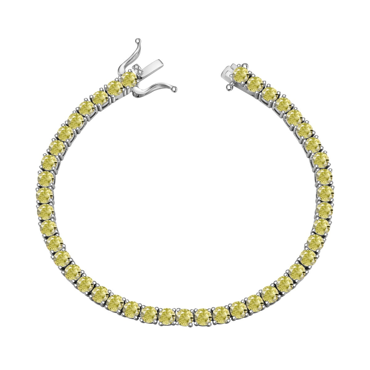 [baslovejewels] Verziertes, schillerndes Tennisarmband mit Rundschliff