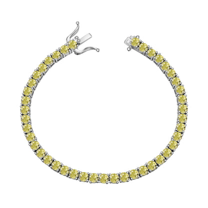 [baslovejewels] Verziertes, schillerndes Tennisarmband mit Rundschliff