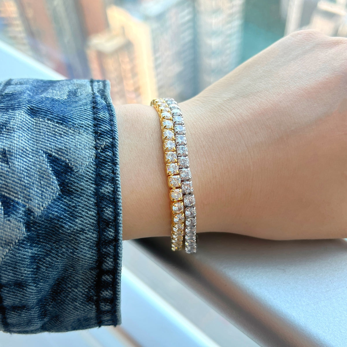 [baslovejewels]輝くプリンセスカットテニスブレスレット