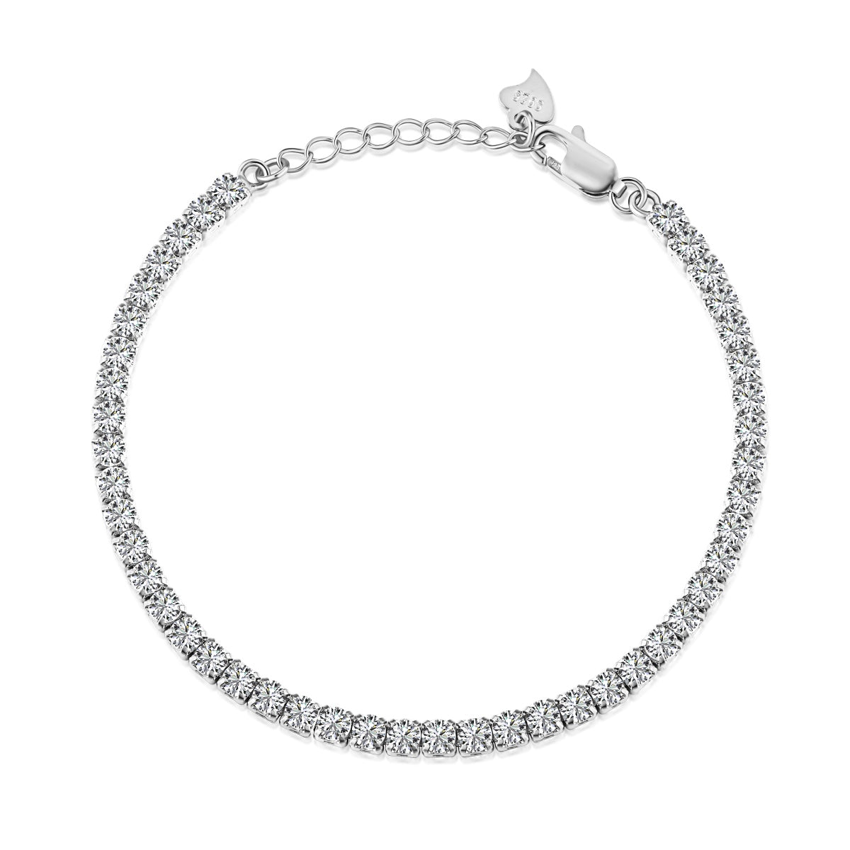 [baslovejewels] Funkelndes Armband im Rundschliff für jeden Tag
