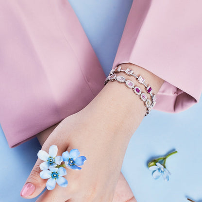 [baslovejewels]Exquisites, verziertes Smaragdschliff-Tagesarmband