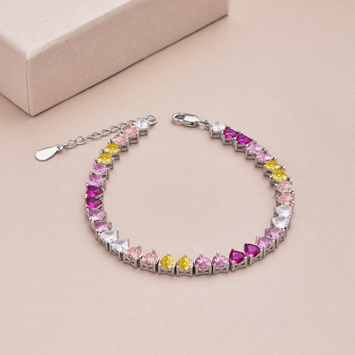 [baslovejewels]豪華でカラフルなロマンチックなハート型恋人ブレスレット
