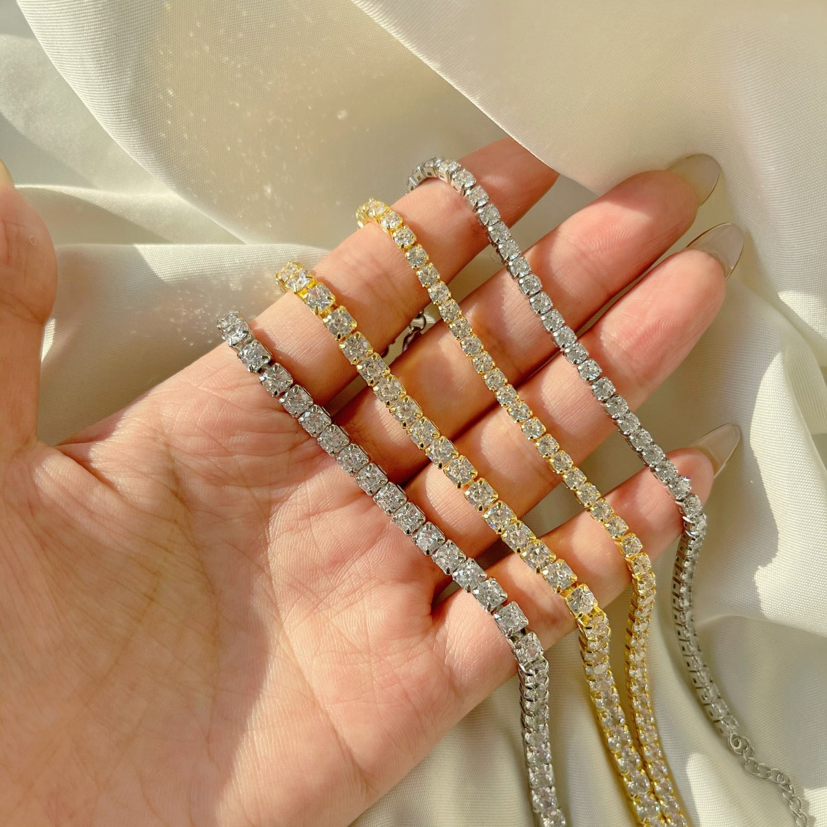 [baslovejewels]輝くプリンセスカットテニスブレスレット