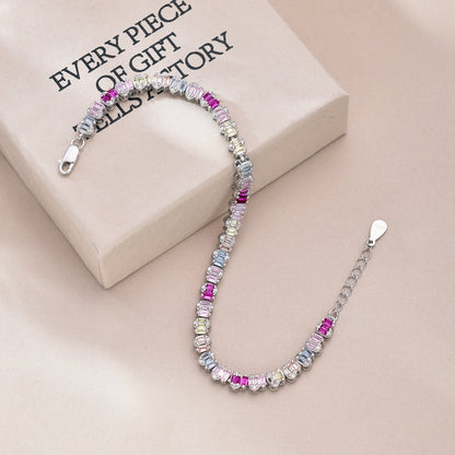 [baslovejewels]繊細でカラフルなエメラルドカットのパーティーブレスレット