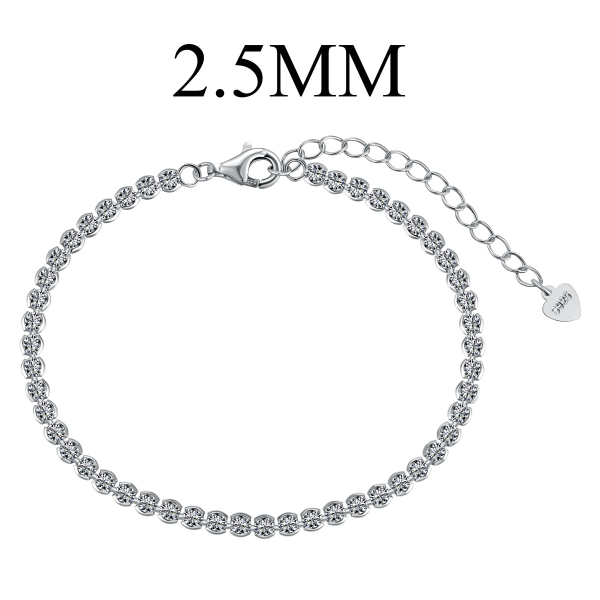 [baslovejewels]Schillerndes funkelndes Armband im Rundschliff für jeden Tag
