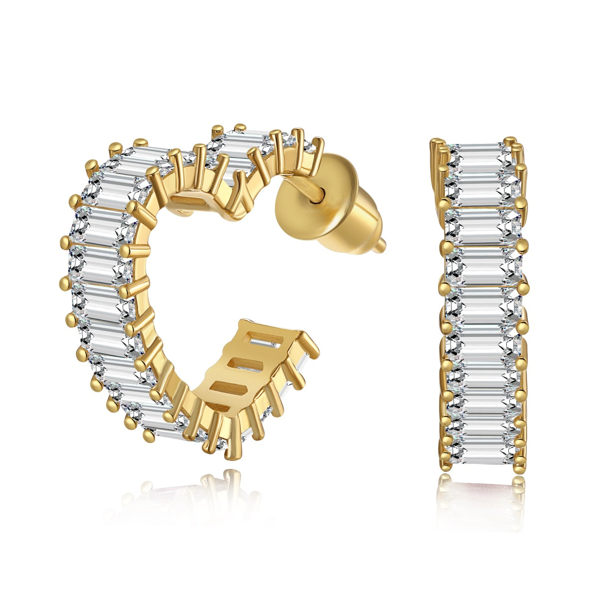 [baslovejewels] Strahlende Herz-Ohrringe mit Cut-Out