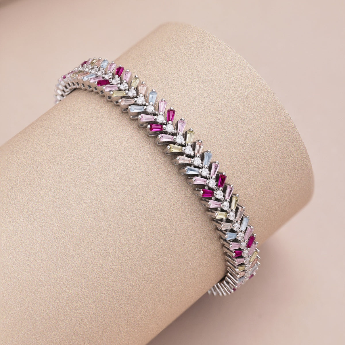 [baslovejewels]上品な輝きのエメラルドカットデイリーブレスレット