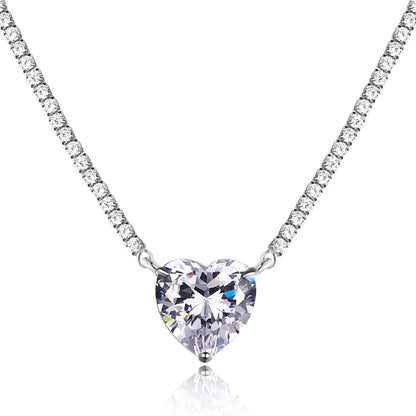 [baslovejewels]8.0カラットの多用途でカラフルなスイートハート型テニスネックレス