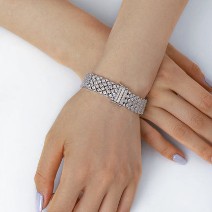 [baslovejewels]Verziertes, elegantes Party-Armband im Rundschliff
