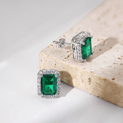 [baslovejewels]豪華で上品なエメラルドカットのバンケットイヤリング