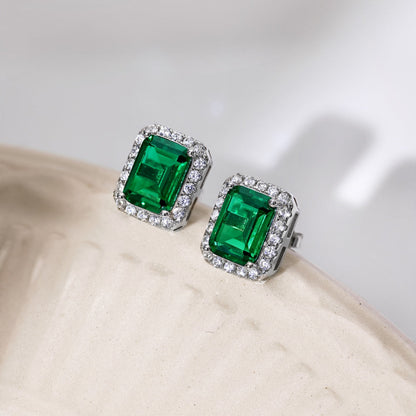 [baslovejewels]豪華で上品なエメラルドカットのバンケットイヤリング