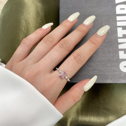 [baslovejewels]1.0カラットの繊細で輝くラディアントカットのデイリーリング