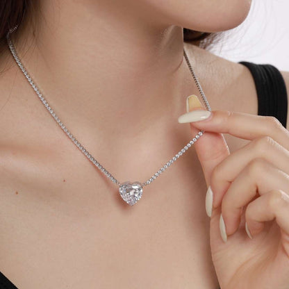 [baslovejewels]8.0カラットの多用途でカラフルなスイートハート型テニスネックレス