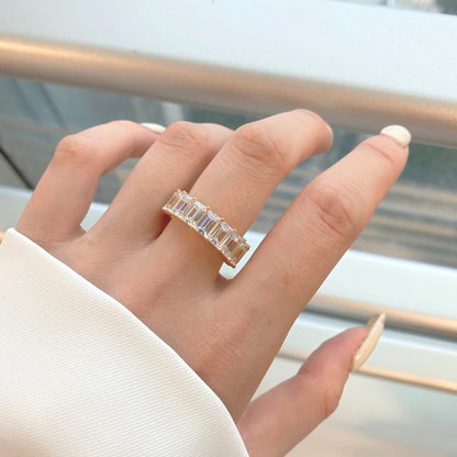 [baslovejewels]Eleganter Tennisring im Smaragdschliff, 0,75 Karat