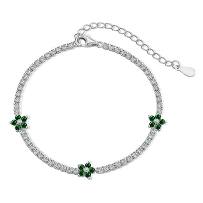 [baslovejewels]Funkelndes Tennisarmband in Blumenform
