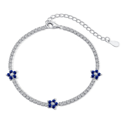 [baslovejewels]Funkelndes Tennisarmband in Blumenform