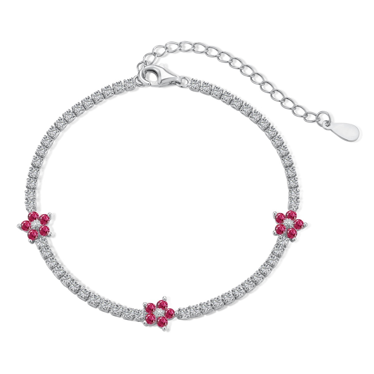 [baslovejewels]Funkelndes Tennisarmband in Blumenform