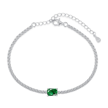 [baslovejewels]1,0 Karat einzigartiges Bankettarmband im Smaragdschliff