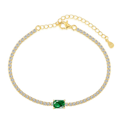 [baslovejewels]1,0 Karat einzigartiges Bankettarmband im Smaragdschliff