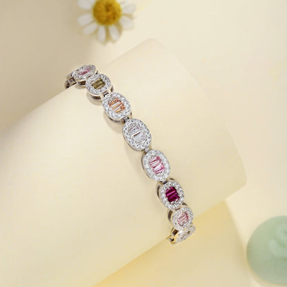[baslovejewels]Exquisites, verziertes Smaragdschliff-Tagesarmband