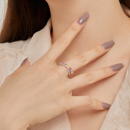 [baslovejewels]Unique Colorful Marquise Cut Daily Ring